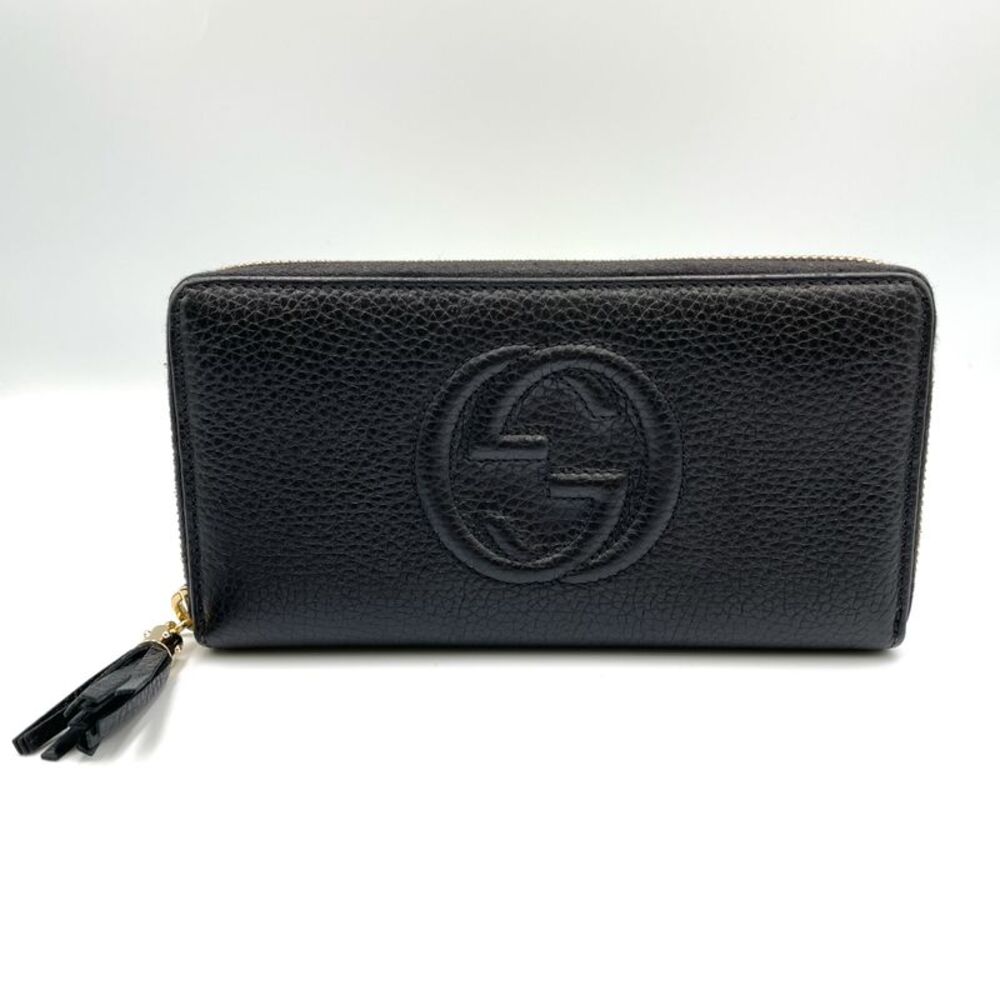 GUCCI Soho Leather Long Wallet Black